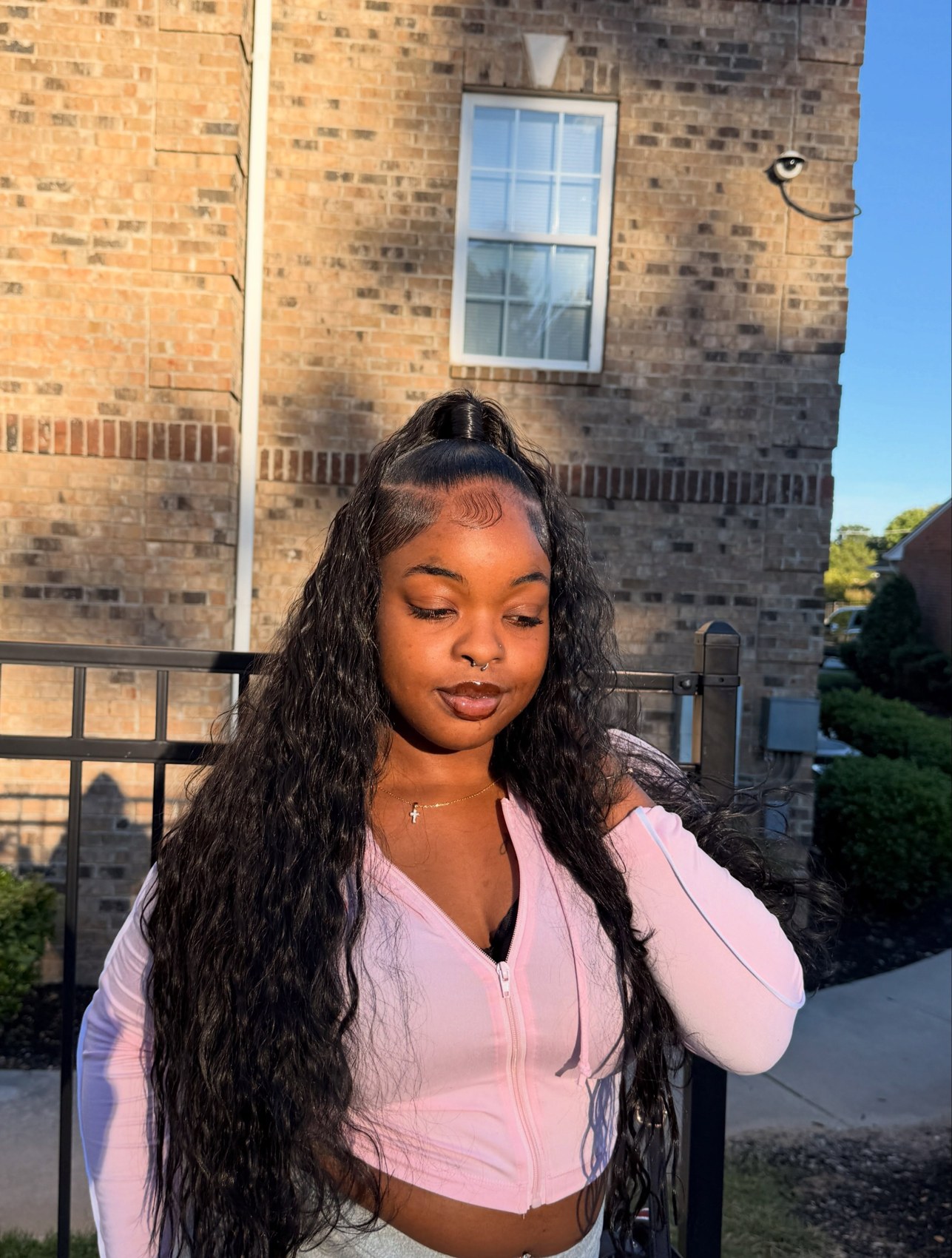 Half up, half down styled by Kmarie Stylez