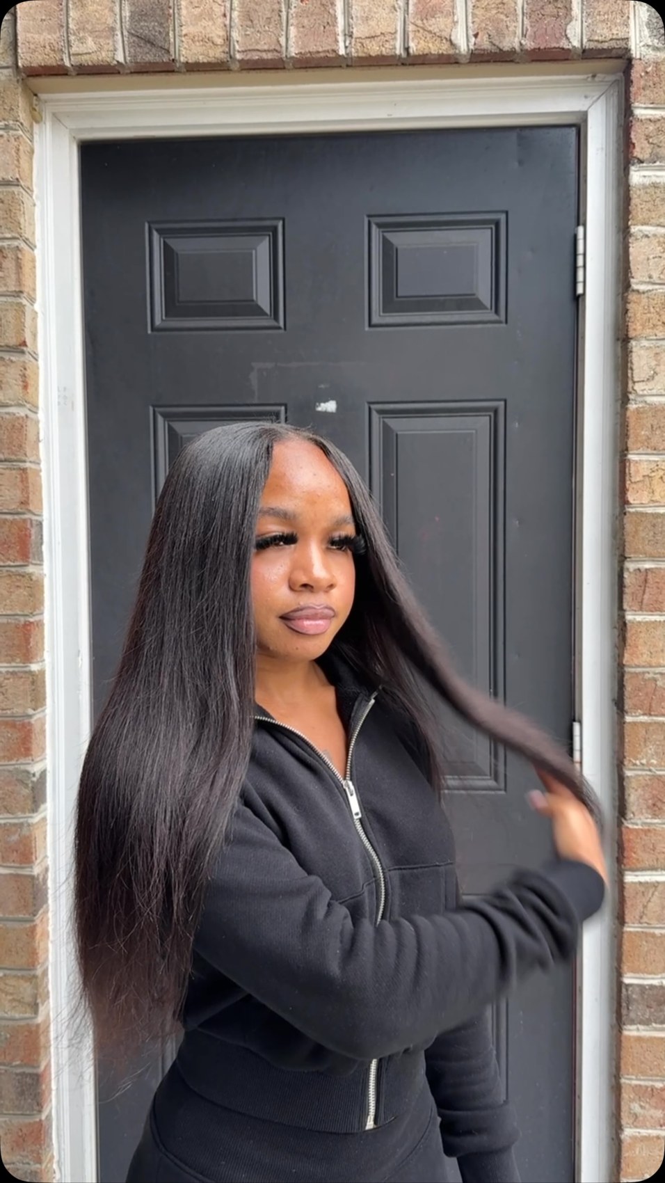 Middle part straight quickweave styled by Kmarie Stylez